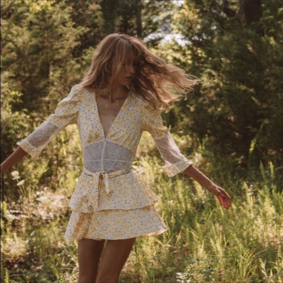 For Love and Lemons Daffodil Robe NWT - Picture 7 of 7